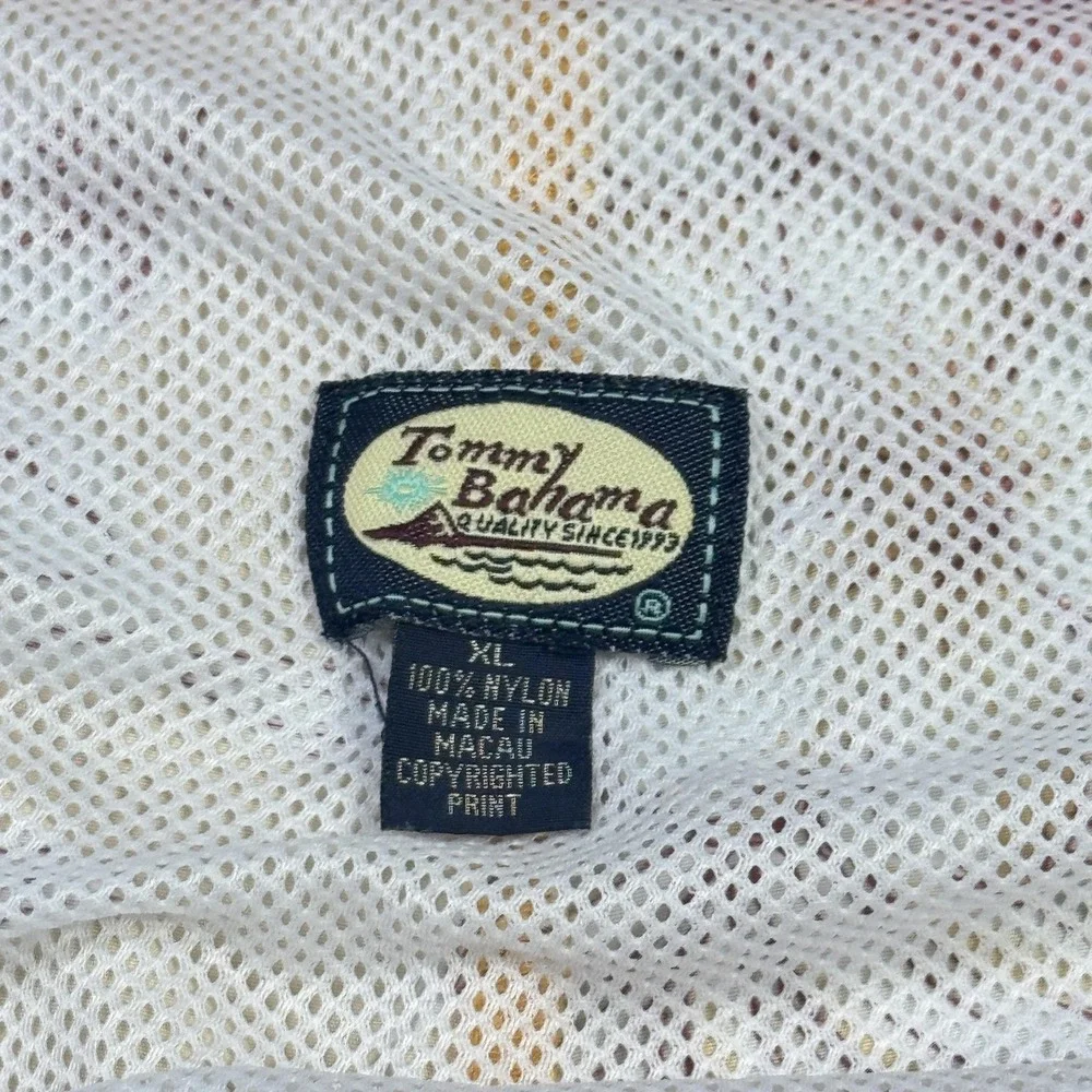 Tommy Bahama Swim Trunks Shorts Mens XL Beige Floral Lined Drawstring‎ Pockets